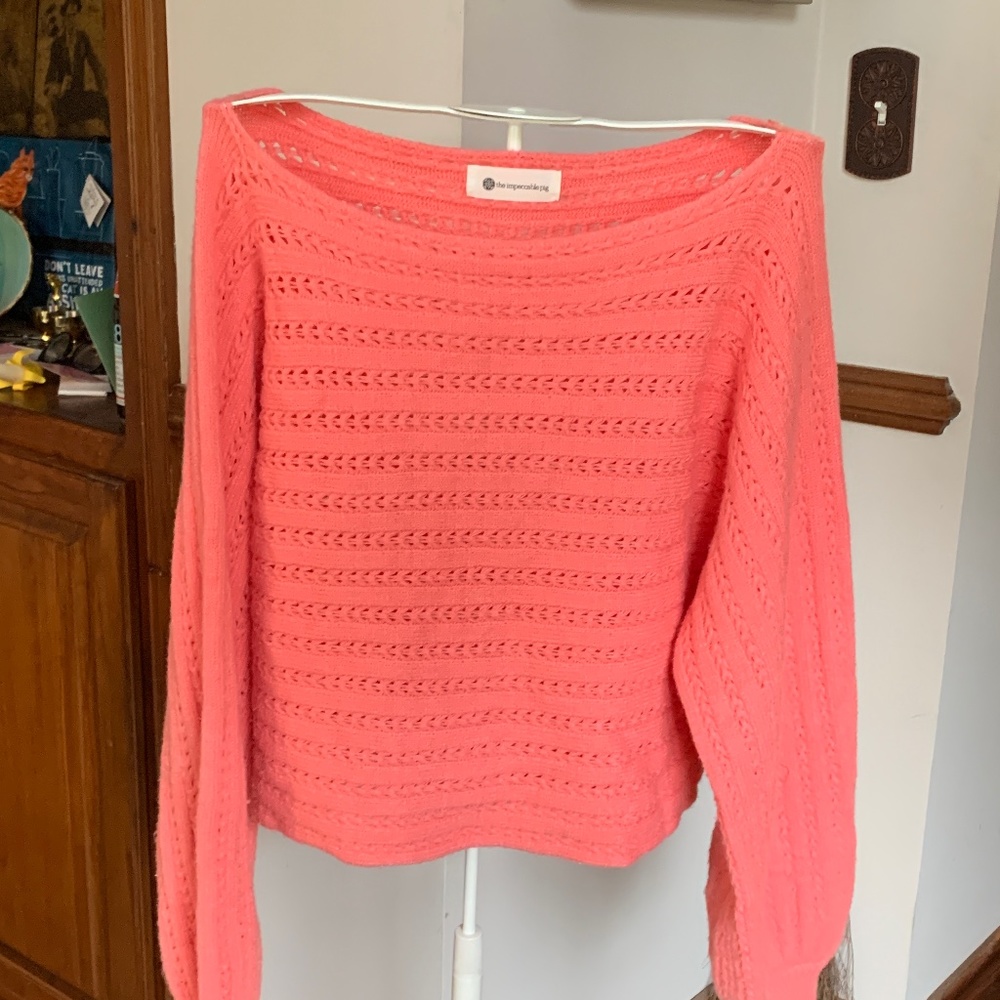 The Impeccable pig viscose and nylon cropped balloon sleeve sweater. Worn once.